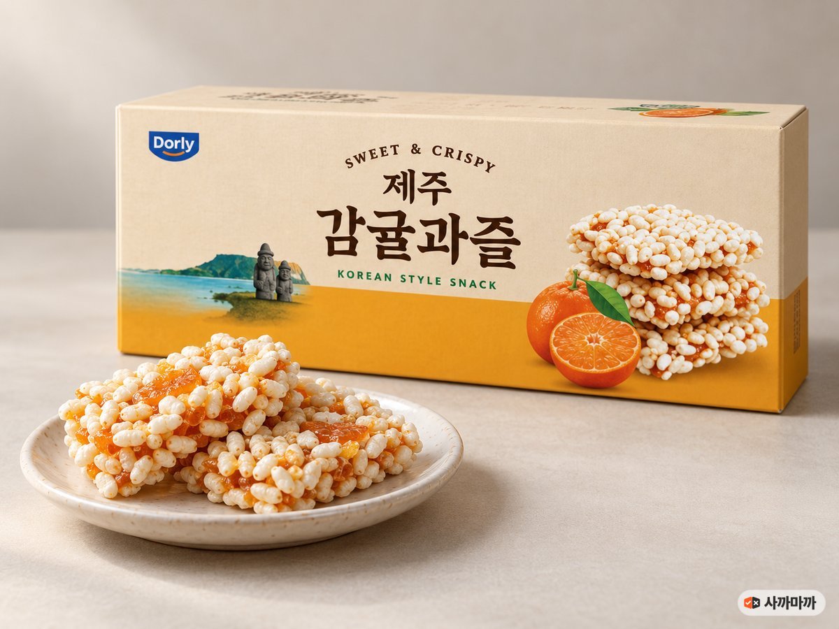 제주감귤과즐 상자와 접시에 담은 감귤 과즐