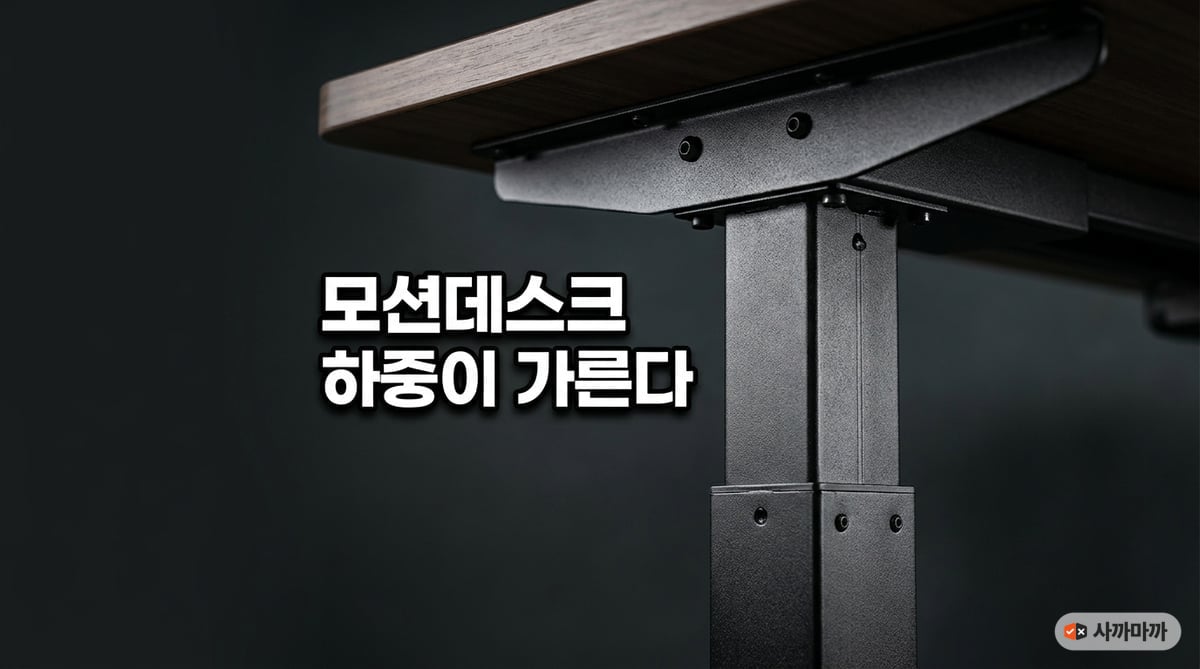 모션데스크 기둥 2단 조인트 클로즈업