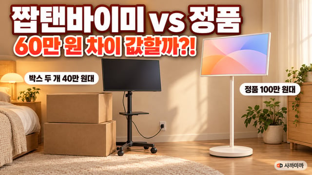 박스 두 개로 조립한 짭탠바이미와 LG 스탠바이미 정품 비교