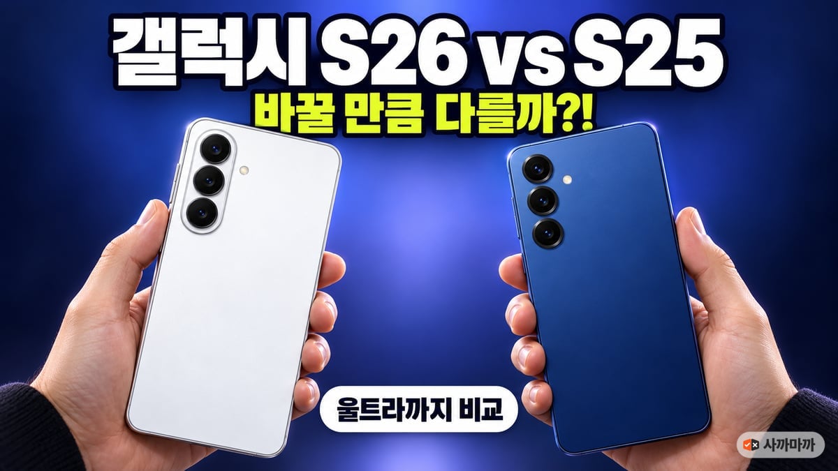 갤럭시 S26과 S25를 양손에 들고 비교하는 장면 — 바꿀 만큼 다를까