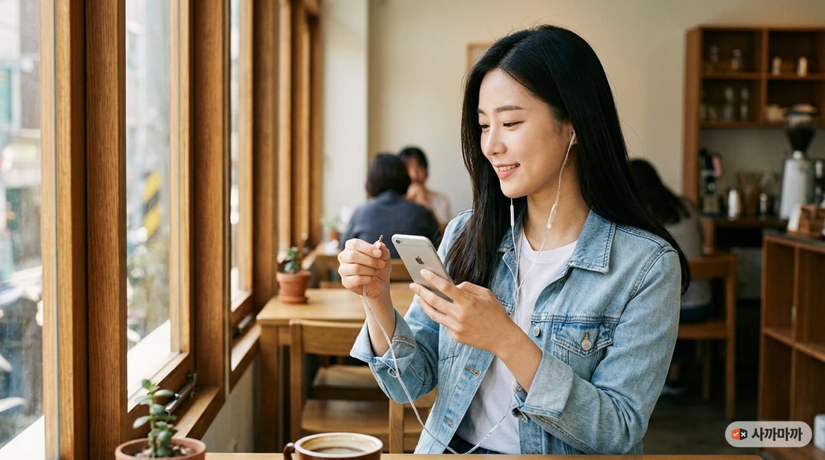 Photorealistic editorial photograph of a beautiful Korean woman in her mid-20s sitting at a minimali