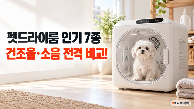 펫드라이룸 안에 흰 말티즈가 앉아 있는 썸네일, 펫드라이룸 인기 7종 건조율·소음 전격 비교
